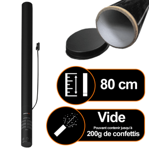 Canon à confettis électrique 80 cm Vide